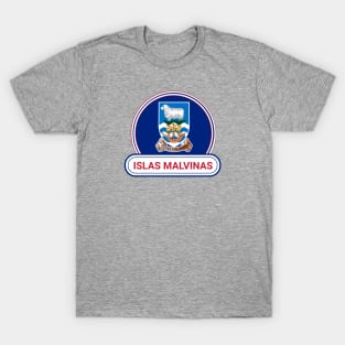 Islas Malvinas Country Badge - Islas Malvinas Flag T-Shirt